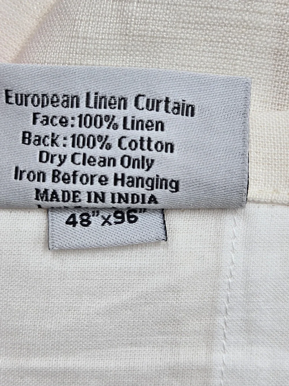 NWT QUINCE Set Of 2 48x96 European Linen Curtains Cream 0460
